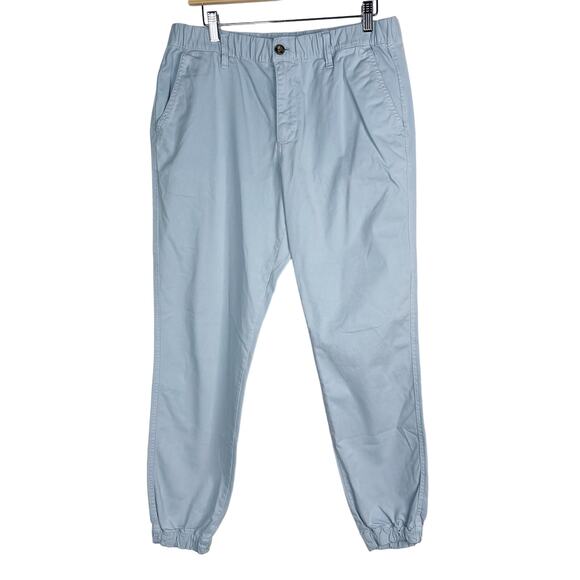 Bearbottom Mens Large Blue Stretch Jogger Pants Cotton Chino Elastic Waistband - Picture 1 of 13